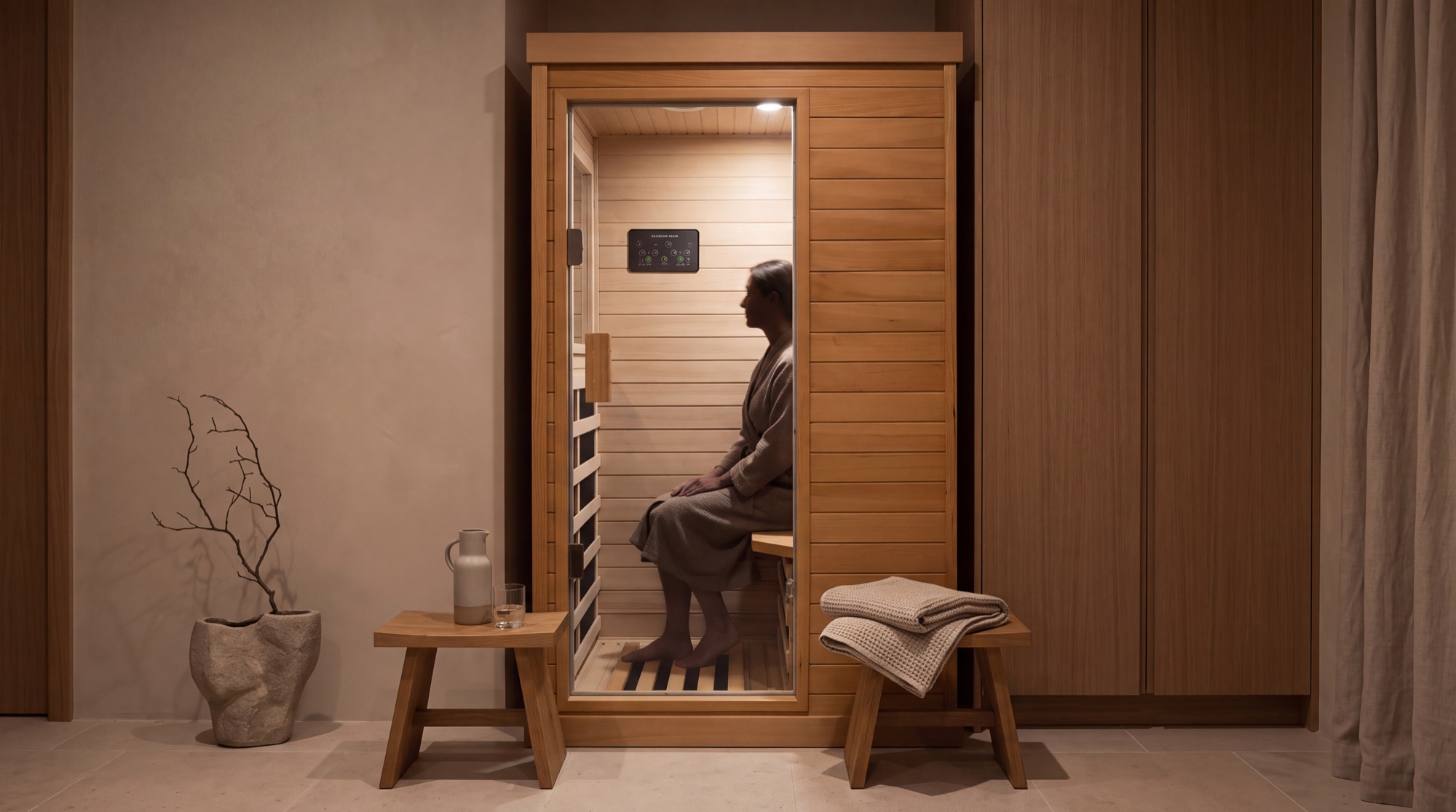 A quiet evening sauna moment